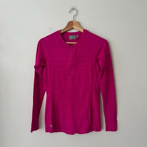 Athleta Pacifica Long Sleeve UPF Sun Protection 1/2 Zip Top Pink Women's Size XS - Picture 1 of 10